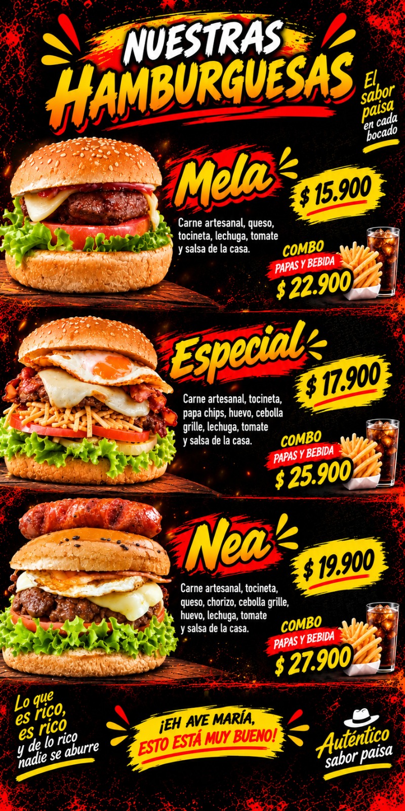 Carta Hamburguesas
