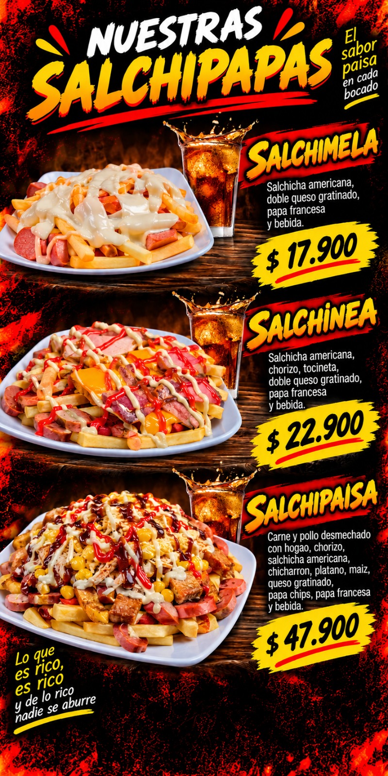 Carta Salchipapas